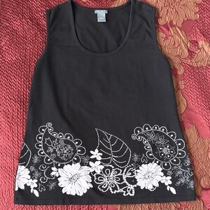 Ann Taylor Black Floral Women's Top